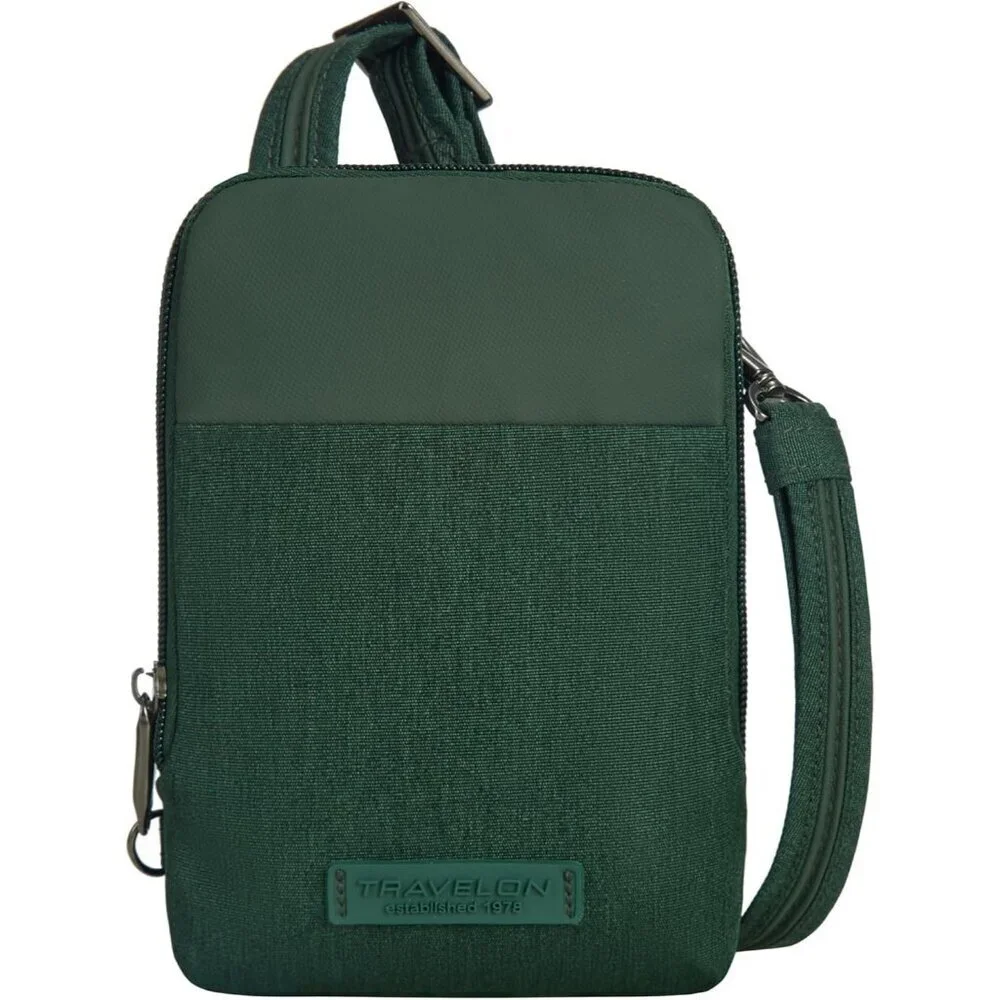 Women's Forest Heather Polyester Anti-Theft Metro Stadium Mini Imported Zipper